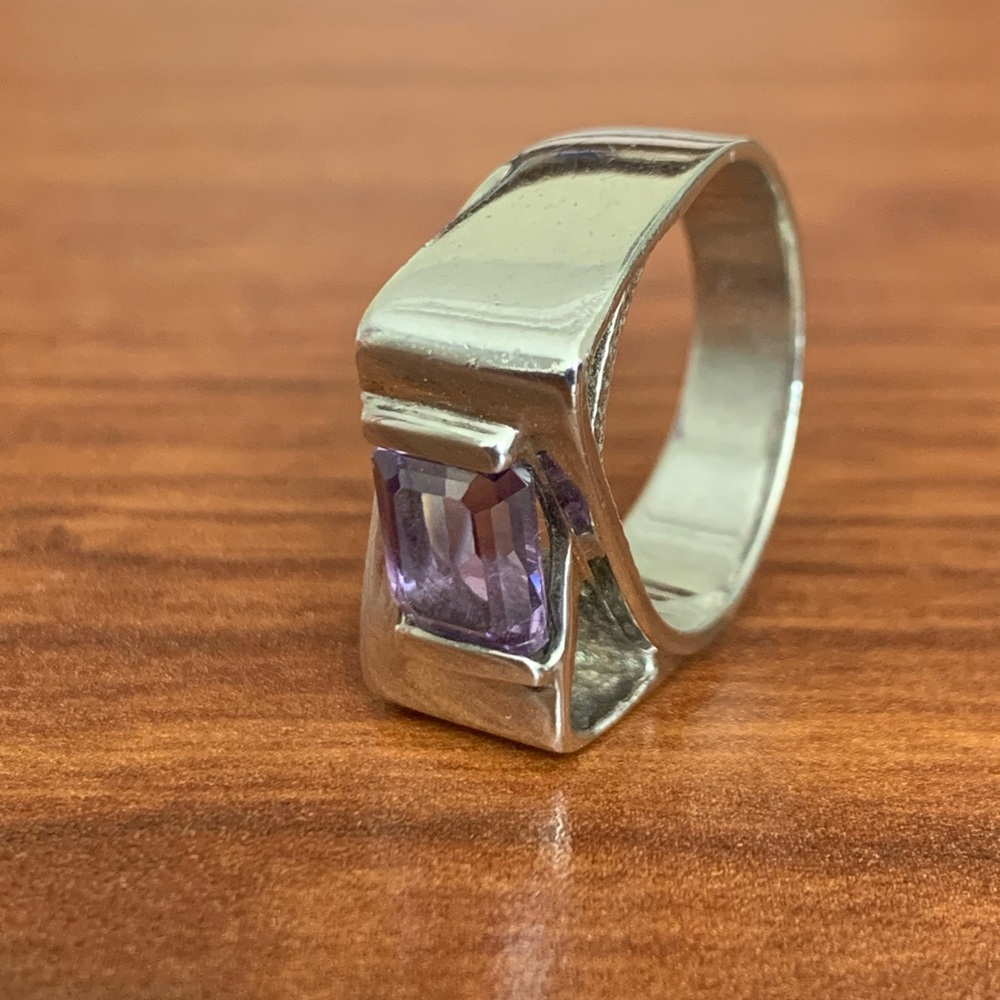 Silver Ring With Amethyst - image 2